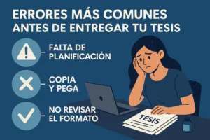 Errores comunes antes de entregar una tesis: planificación, plagio y formato
