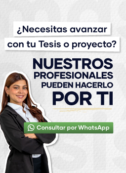 Banner de Tesis y Másters Colombia con asesora y botón de WhatsApp para solicitar apoyo profesional en tesis o proyectos académicos.